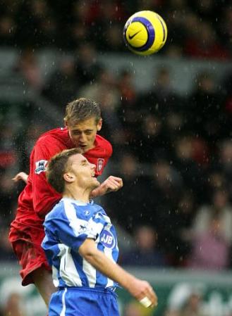 Liverpool's Peter Crouch in action